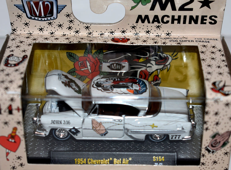 M2 Machines Auto-Thentics - Flash and Diecast - 1954 Chevrolet Bel AIr - John 3:16 God's Love Prayer