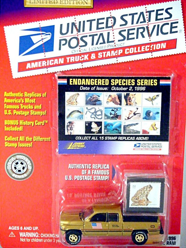 Johnny Lightning - American Truck & Stamp Series - 1996 Dodge RAM 1500 US Post Office Truck