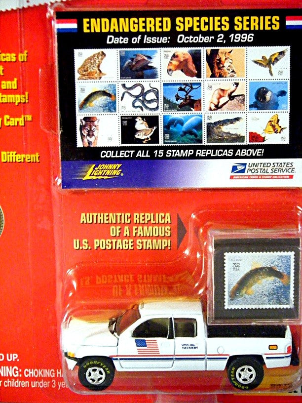 Johnny Lightning - American Truck & Stamp Series - 1996 Dodge RAM 1500 US Post Office Truck