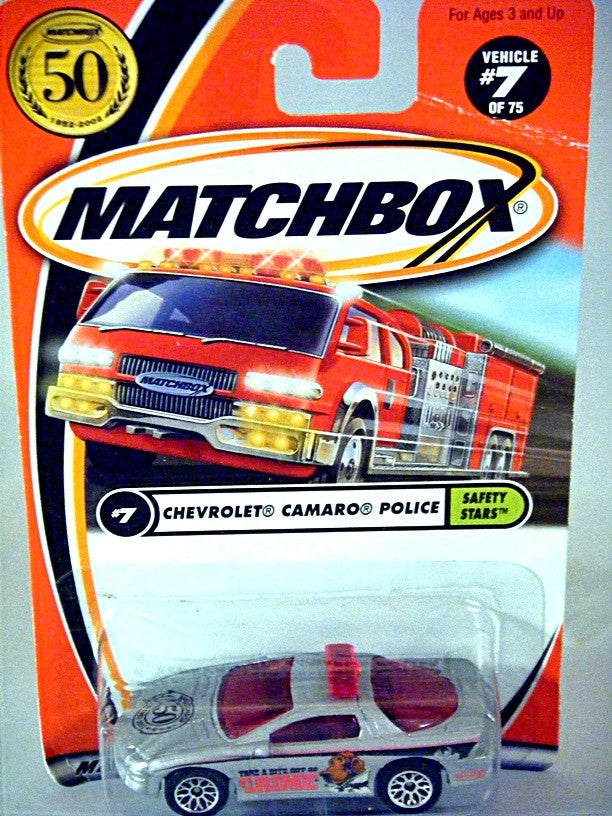 Matchbox - 50th Anniversary Logo Chase Car -McGruff The Crime Dog Chevrolet Camaro Police Car