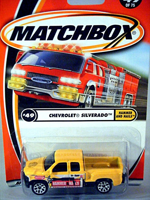 Matchbox - 50th Anniversary Logo Chase Car - Chevrolet Silverado Crew Cab Contractor Pickup Truck