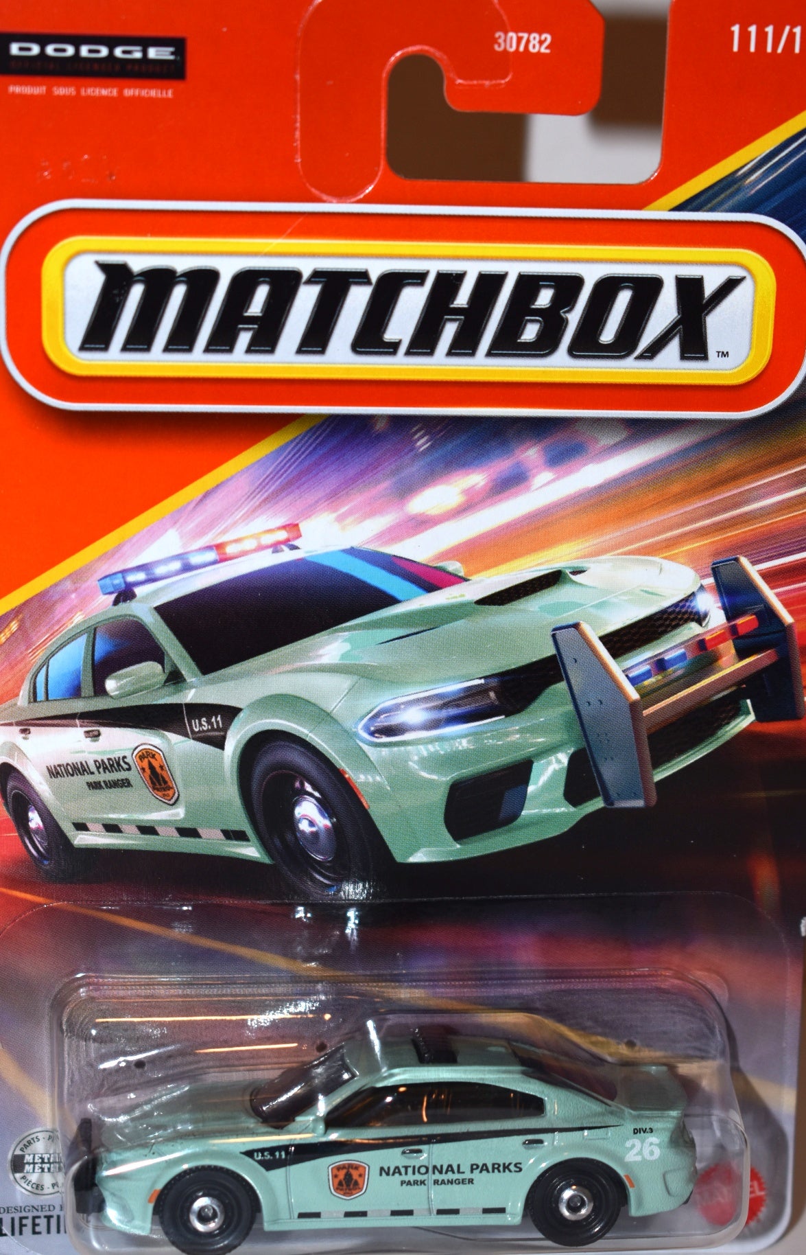 Matchbox Dodge Charger National Parks Park Ranger Patrol Car