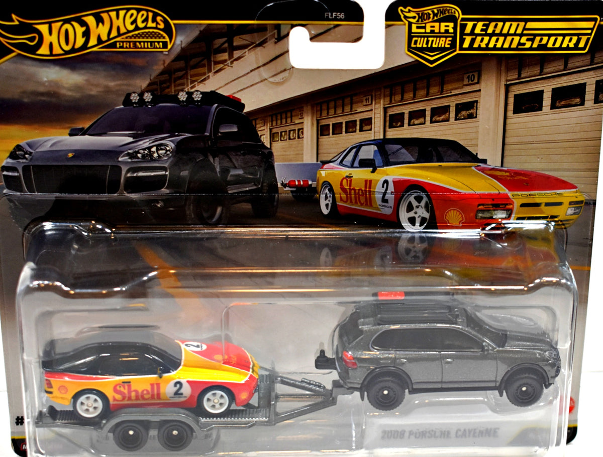 Hot Wheels Car Culture - Team Transport -  1989 Porsche 944 Turbo Race Car & 2008 Porsche Cayenne